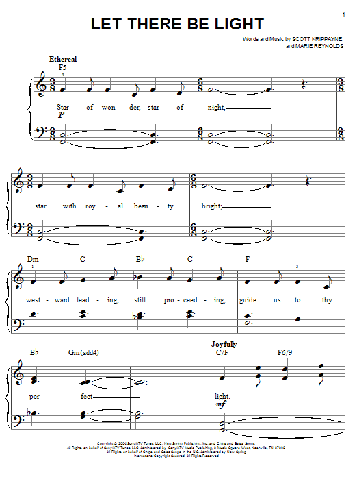 Let There Be Light (Easy Piano) von Point Of Grace