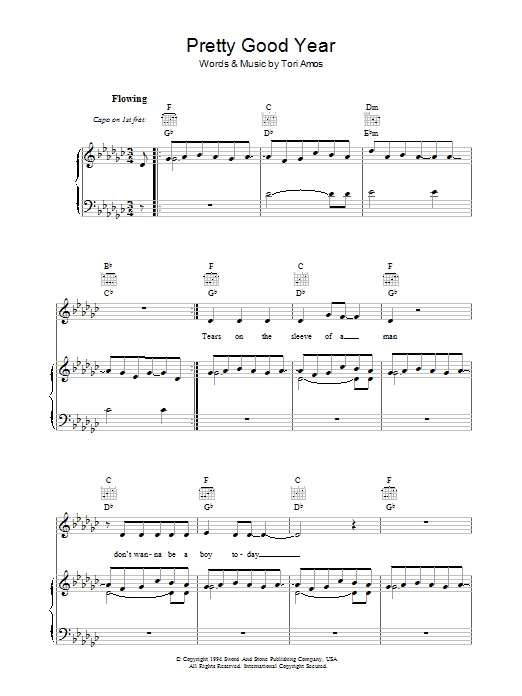 Pretty Good Year (Piano, Vocal & Guitar Chords) von Tori Amos