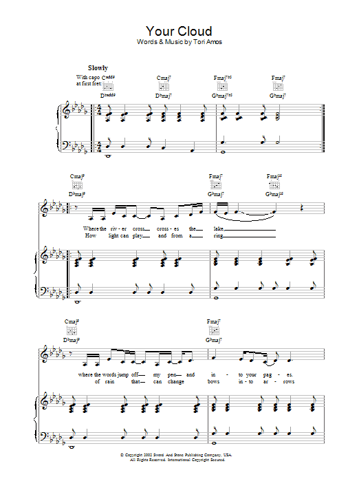 Your Cloud (Piano, Vocal & Guitar Chords) von Tori Amos