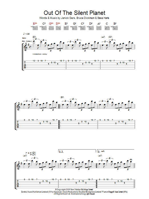 Out Of The Silent Planet (Guitar Tab) von Iron Maiden