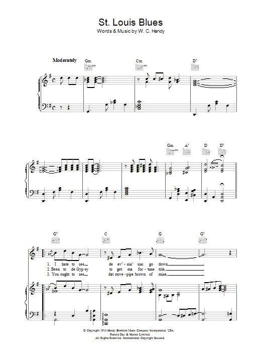 St. Louis Blues (Piano, Vocal & Guitar Chords) von W.C. Handy