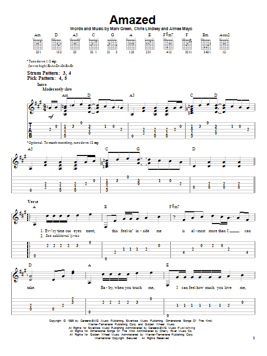 Amazed (Easy Guitar Tab) von Lonestar