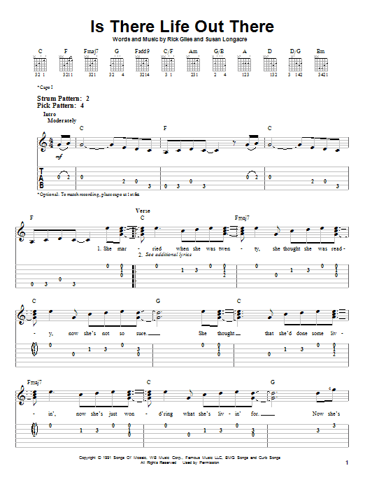 Is There Life Out There (Easy Guitar Tab) von Reba McEntire