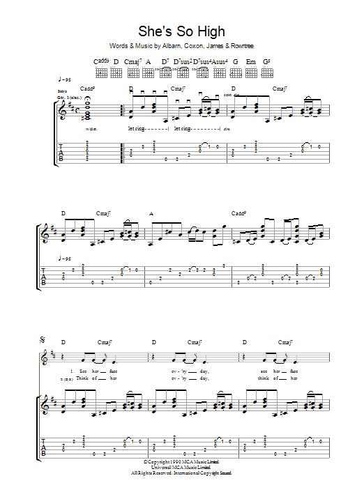 She's So High (Guitar Tab) von Blur