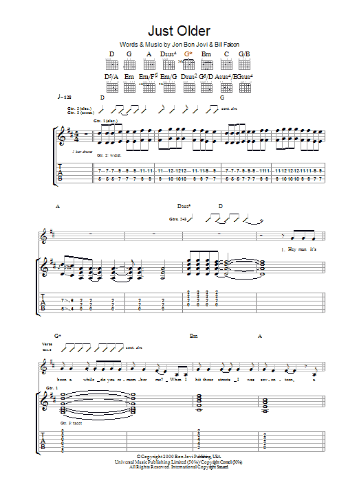 Just Older (Guitar Tab) von Bon Jovi