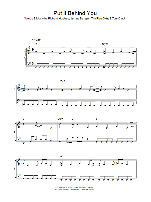 Put It Behind You (Piano, Vocal & Guitar Chords) von Keane