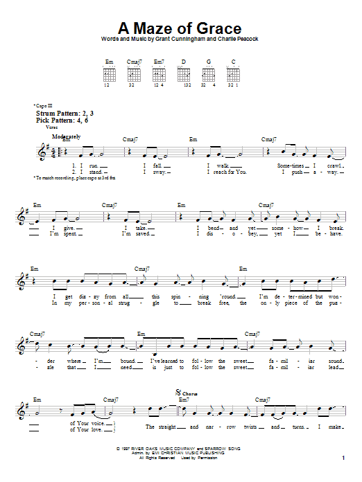 A Maze Of Grace (Easy Guitar) von Avalon