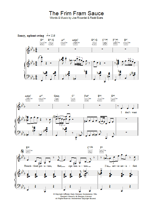 The Frim Fram Sauce (Piano, Vocal & Guitar Chords) von Diana Krall