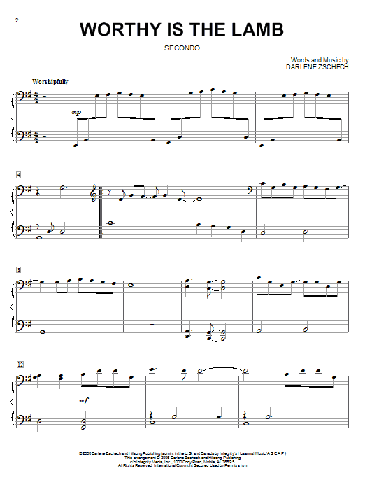 Worthy Is The Lamb (Piano Duet) von Darlene Zschech
