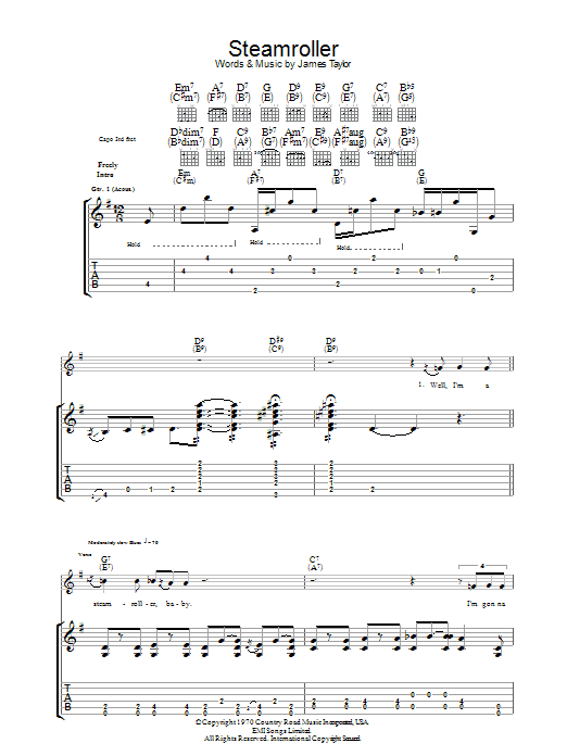 Steam Roller (Guitar Tab) von James Taylor