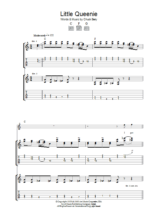 Little Queenie (Guitar Tab) von Chuck Berry