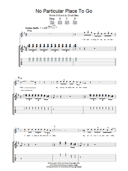 No Particular Place To Go (Guitar Tab) von Chuck Berry