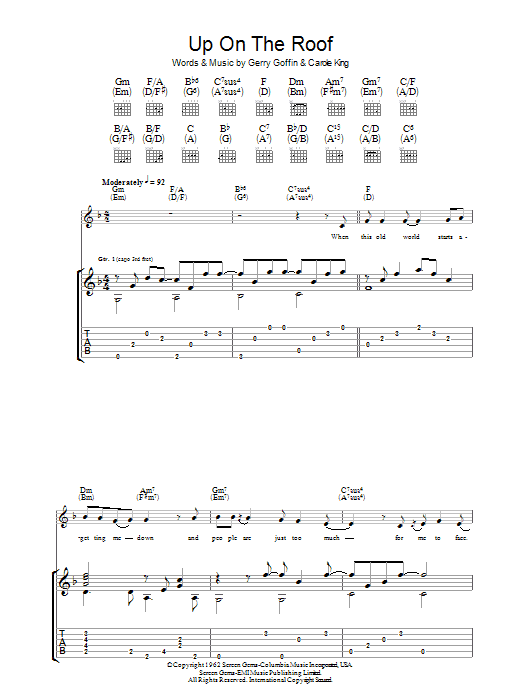 Up On The Roof (Guitar Tab) von James Taylor