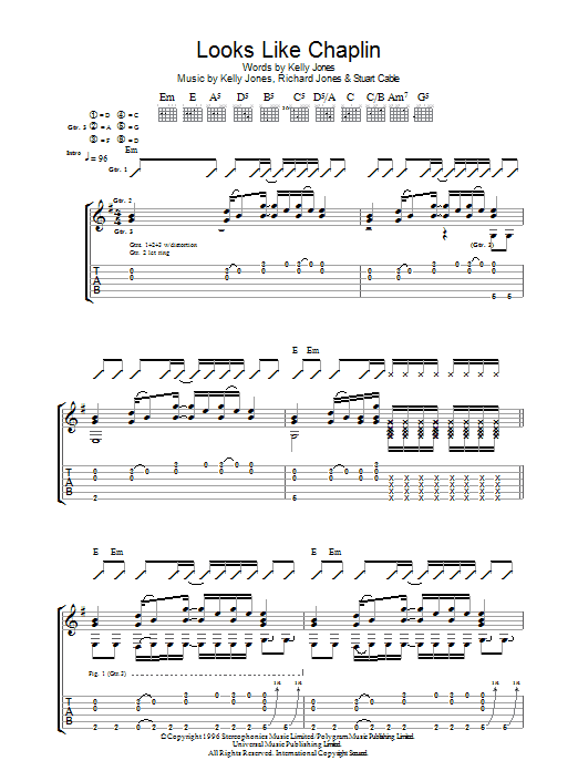 Looks Like Chaplin (Guitar Tab) von Stereophonics