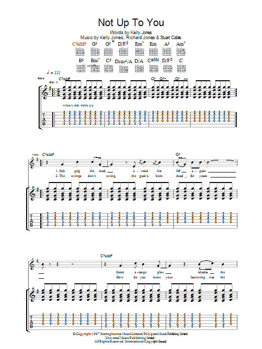 Not Up To You (Guitar Tab) von Stereophonics