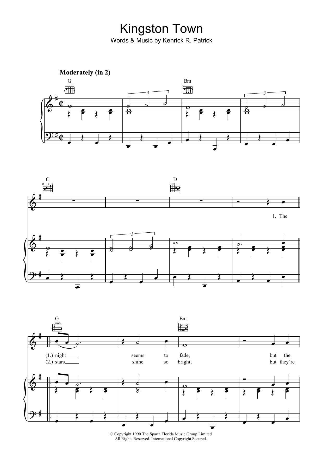 Kingston Town (Piano, Vocal & Guitar Chords) von UB40