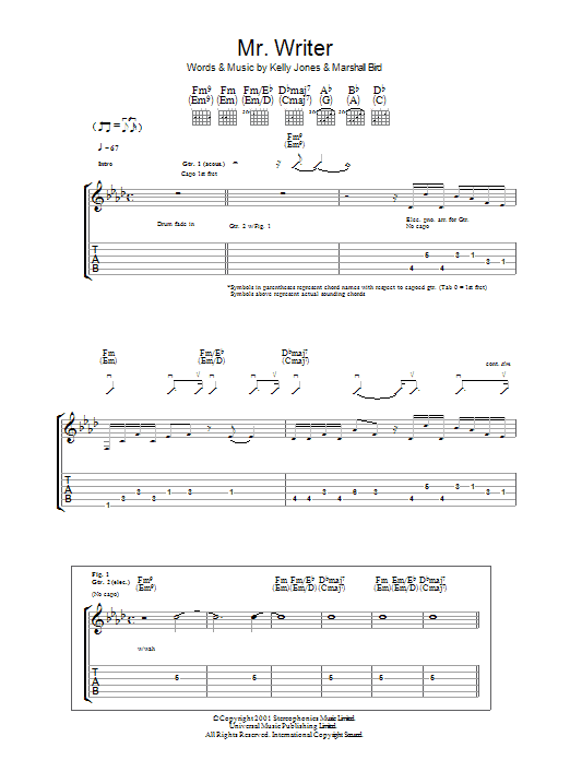 Mr. Writer (Guitar Tab) von Stereophonics