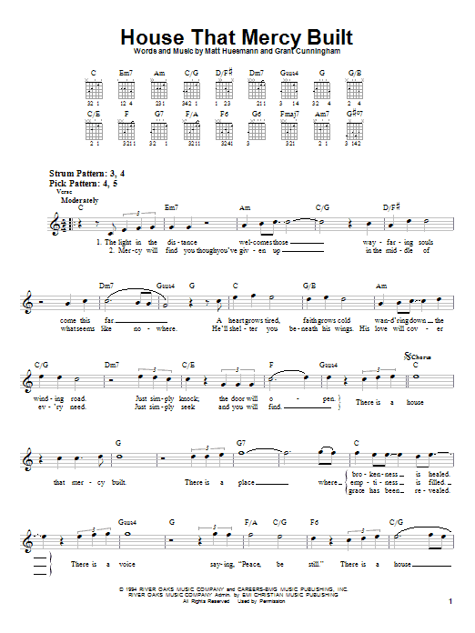 House That Mercy Built (Easy Guitar) von Point Of Grace