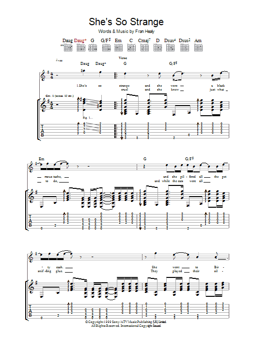 She's So Strange (Guitar Tab) von Travis