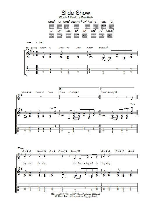 Slide Show (Guitar Tab) von Travis