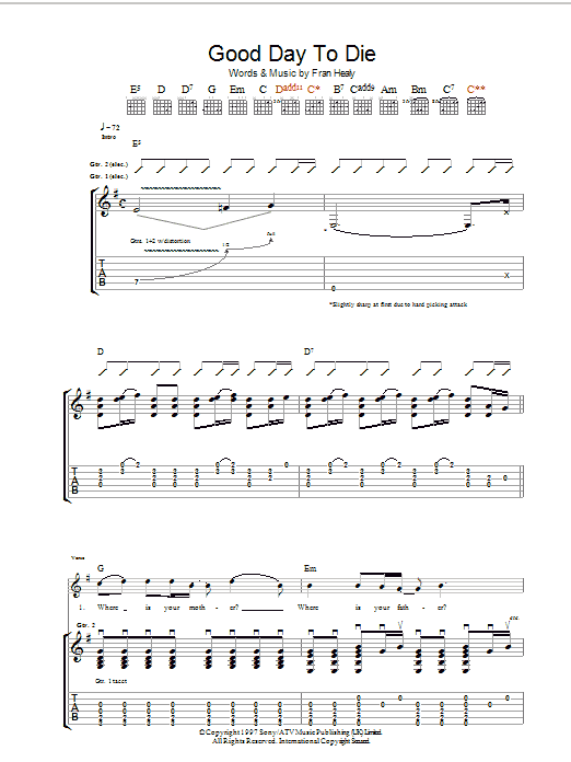 Good Day To Die (Guitar Tab) von Travis