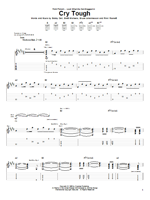 Cry Tough (Guitar Tab) von Poison