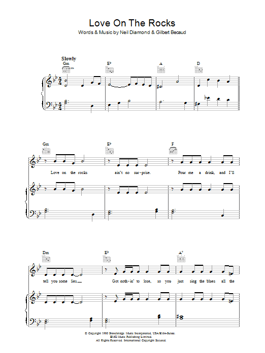 Love On The Rocks (Piano, Vocal & Guitar Chords) von Neil Diamond