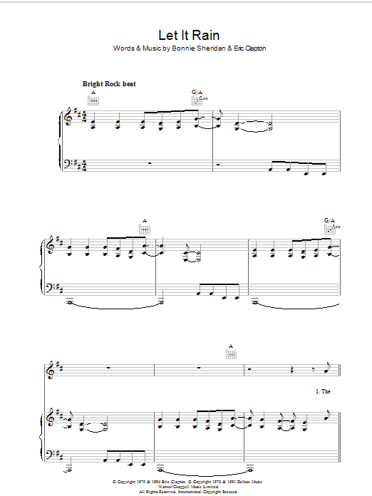Let It Rain (Piano, Vocal & Guitar Chords) von Eric Clapton