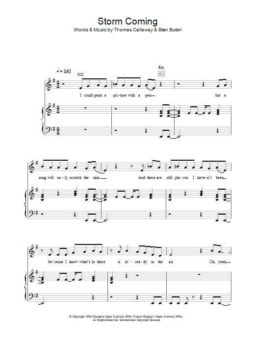 Storm Coming (Piano, Vocal & Guitar Chords) von Gnarls Barkley