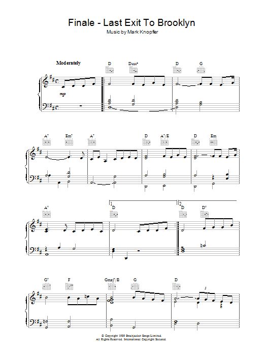 Finale - Last Exit To Brooklyn (Piano Solo) von Mark Knopfler