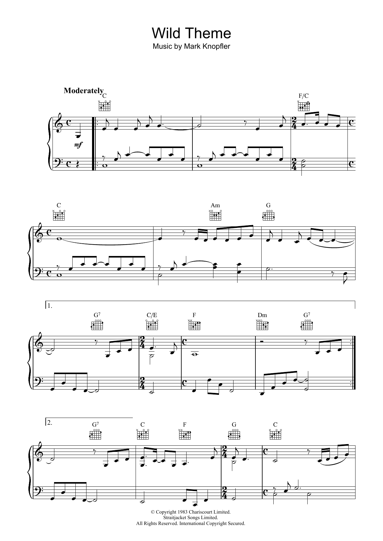 Wild Theme (from Local Hero) (Piano Solo) von Mark Knopfler