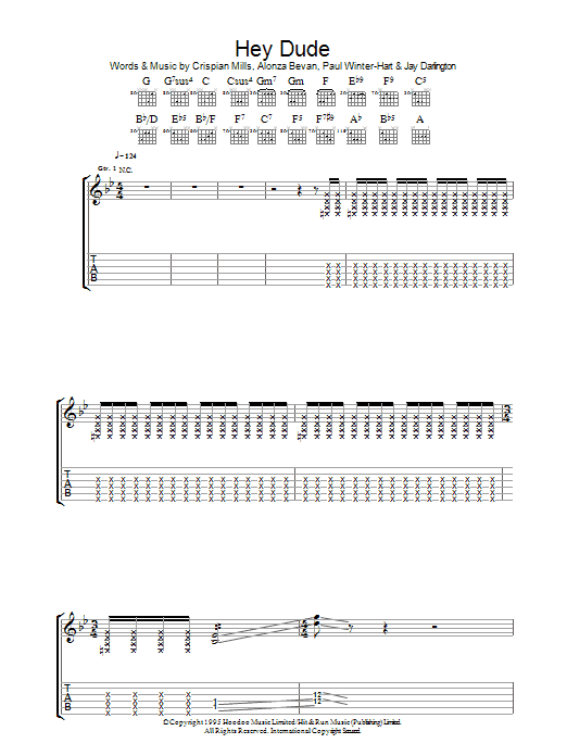 Hey Dude (Guitar Tab) von Kula Shaker