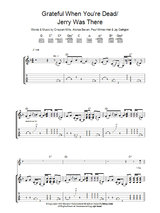 Grateful When You're Dead/Jerry Was There (Guitar Tab) von Kula Shaker