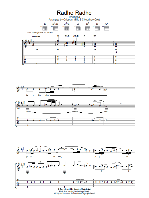 Radhe Radhe (Guitar Tab) von Kula Shaker