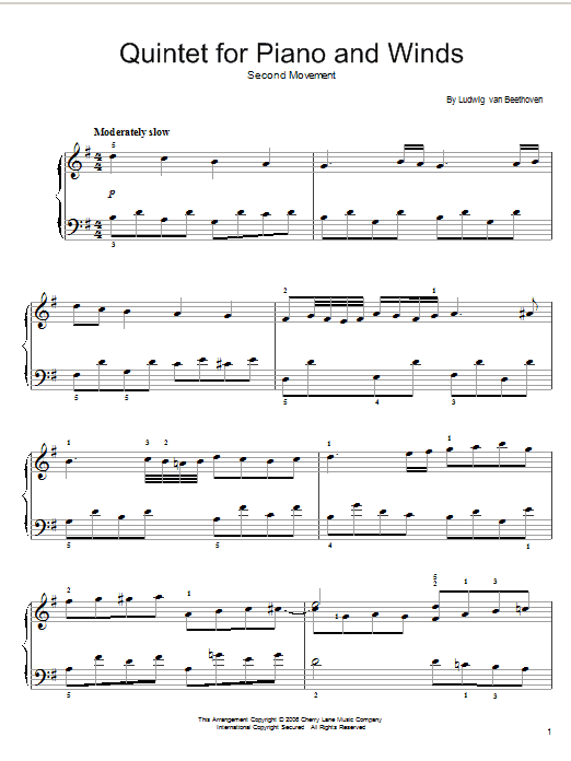 Andante (Easy Piano) von Ludwig van Beethoven