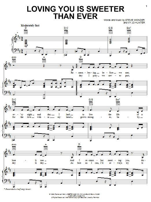 Loving You Is Sweeter Than Ever (Piano, Vocal & Guitar Chords (Right-Hand Melody)) von Michael McDonald