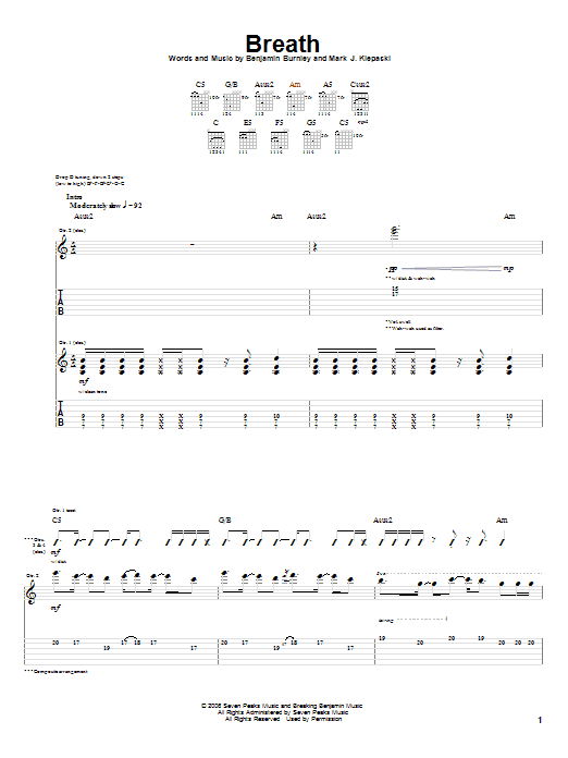 Breath (Guitar Tab) von Breaking Benjamin