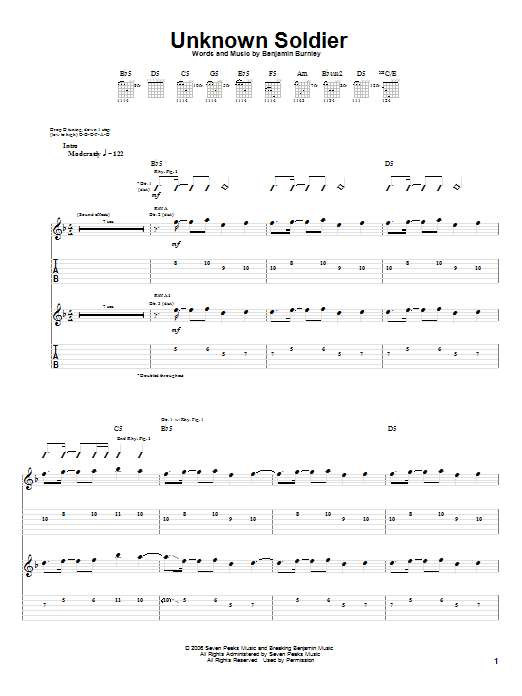 Unknown Soldier (Guitar Tab) von Breaking Benjamin