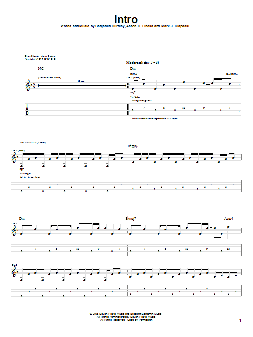 Intro (Guitar Tab) von Breaking Benjamin