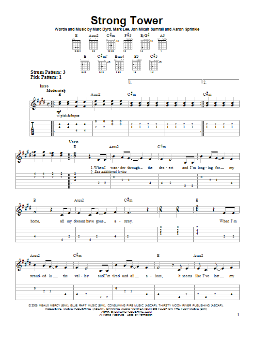 Strong Tower (Easy Guitar Tab) von Kutless