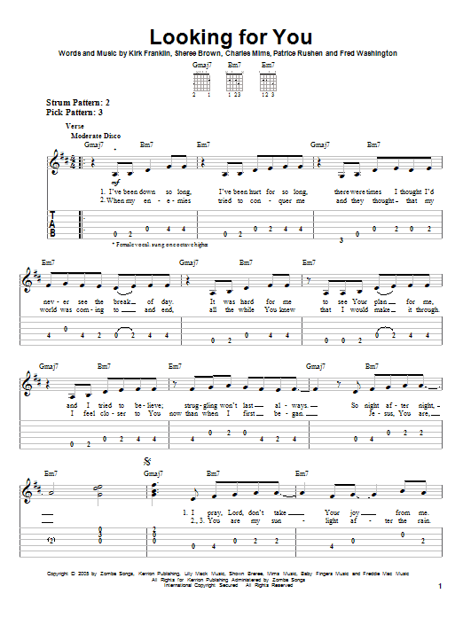 Looking For You (Easy Guitar Tab) von Kirk Franklin