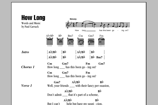 How Long (Guitar Chords/Lyrics) von Ace