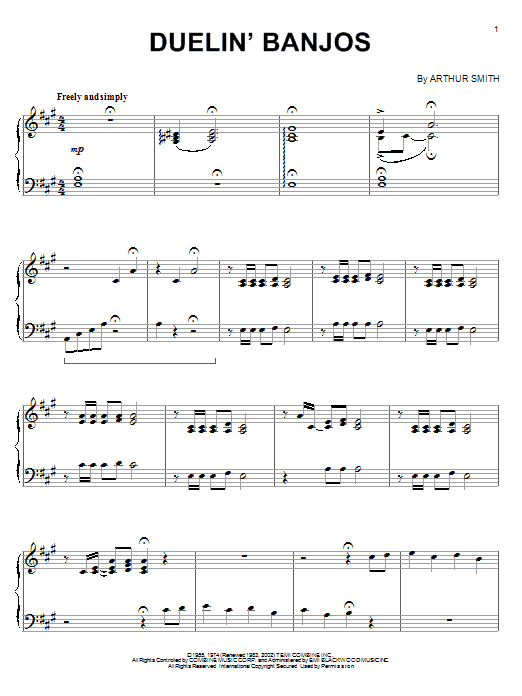 Duelin' Banjos (Piano Solo) von Eric Weissberg & Steve Mandell