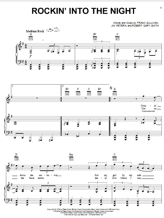 Rockin' Into The Night (Piano, Vocal & Guitar Chords (Right-Hand Melody)) von 38 Special