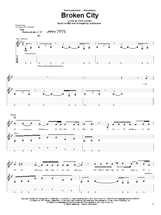 Broken City (Guitar Tab) von Audioslave