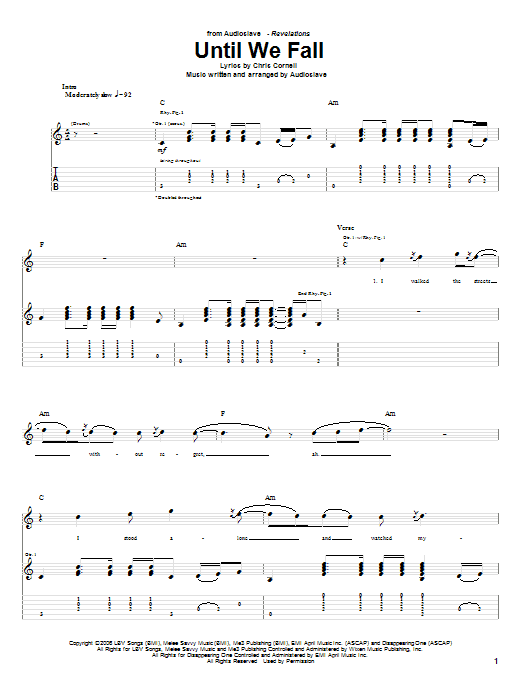 Until We Fall (Guitar Tab) von Audioslave