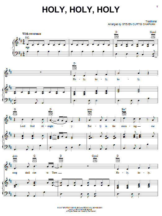 Holy, Holy, Holy (Piano, Vocal & Guitar Chords (Right-Hand Melody)) von Steven Curtis Chapman