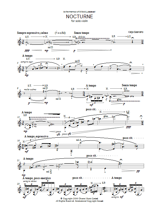 Nocturne (Violin Solo) von Kaija Saariaho