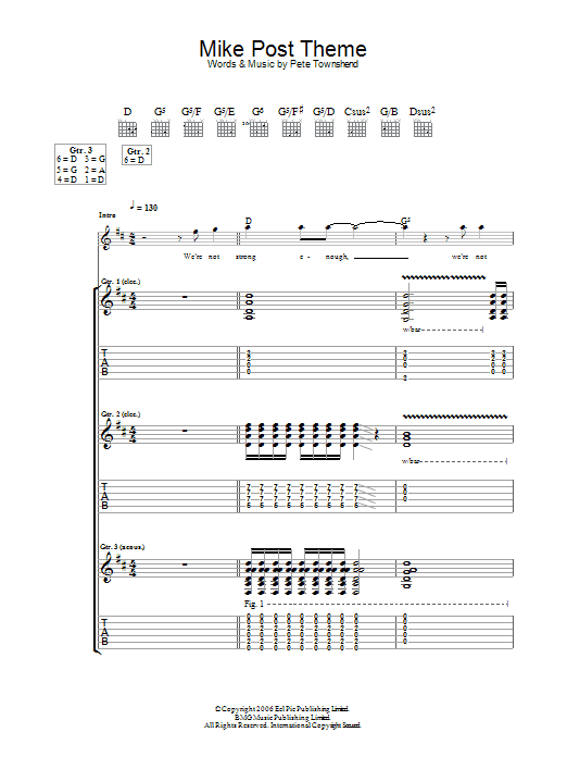 Mike Post Theme (Guitar Tab) von The Who