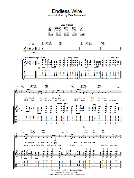 Endless Wire (Guitar Tab) von The Who